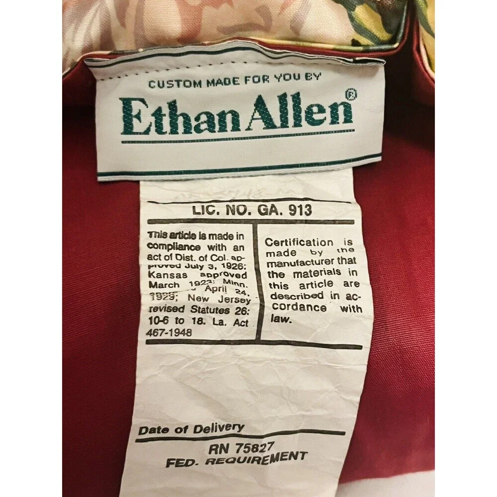 Ethan Allen Custom KING Yellow Rose Cover Reversible Cottage Style Vintage Sham